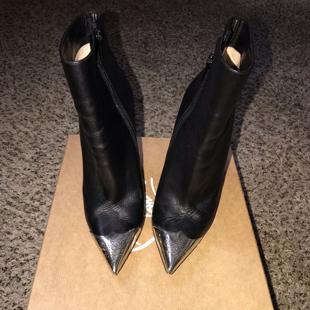 Christian Louboutin Calamijane Silver Tip booties